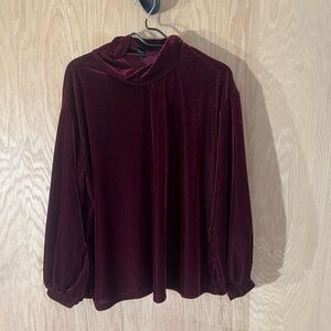 SHEIN Velvet Maroon Blouse